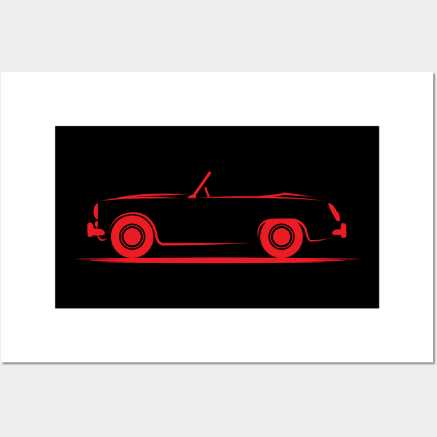 Austin Healey Sprite MK II  Red Wall Art by PauHanaDesign